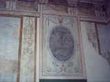 Arcivescovado, ex sala "del camino", particolare specchio dipinto